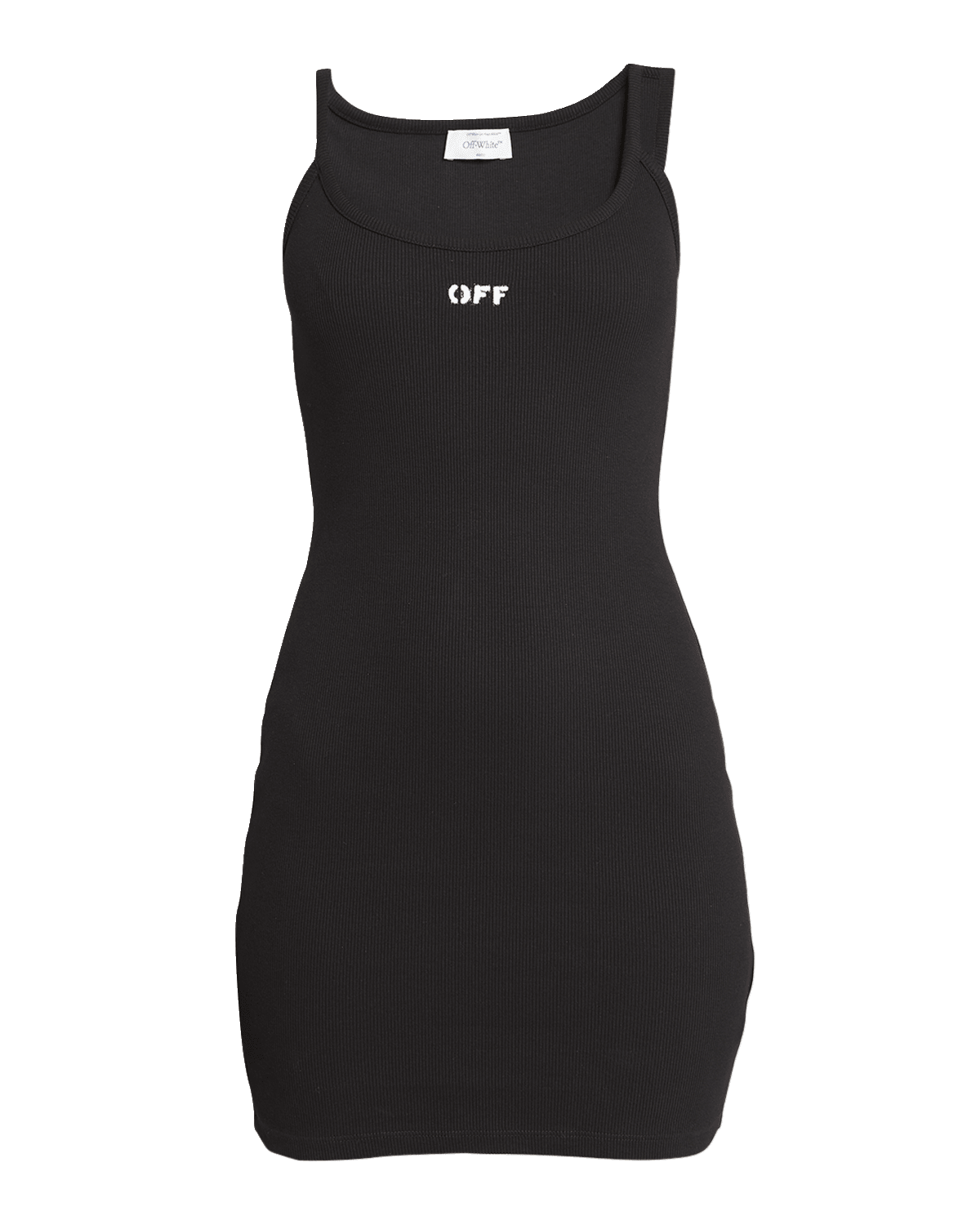 Off-White Off Stamp Rib-Knit Basic Tank Dress