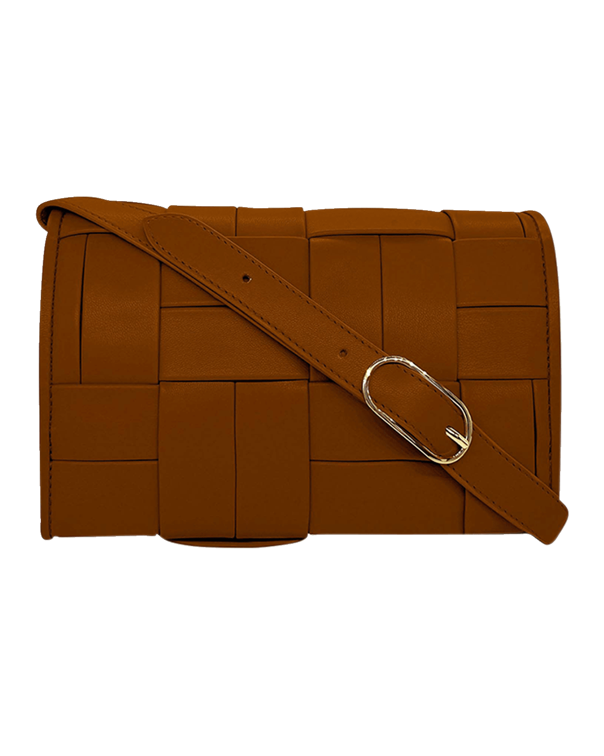 THEMOIRE Feronia Flat Woven Vegan Fabric Crossbody Bag