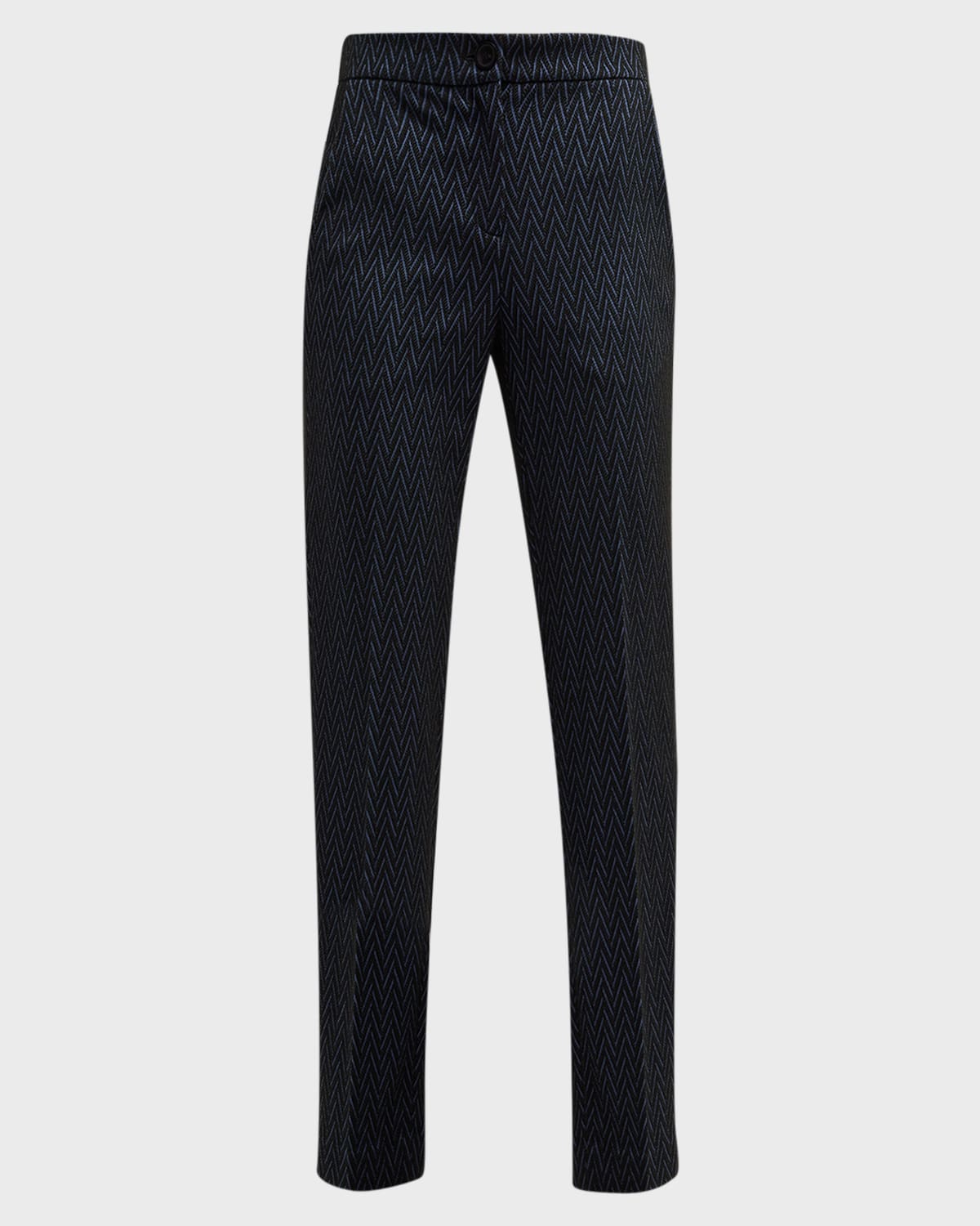 Emporio Armani Skinny Cropped Chevron Jersey Trousers
