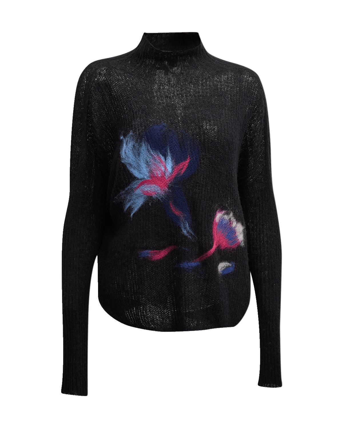 Emporio Armani Floral-Print Featherweight Wool Sweater
