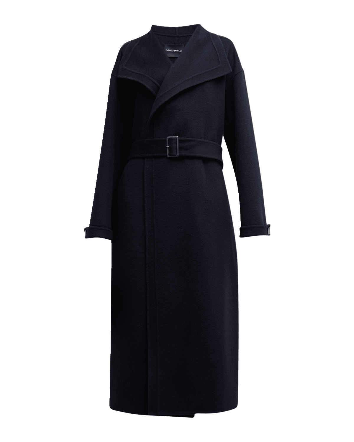 Emporio Armani Belted Virgin Wool Wrap Coat