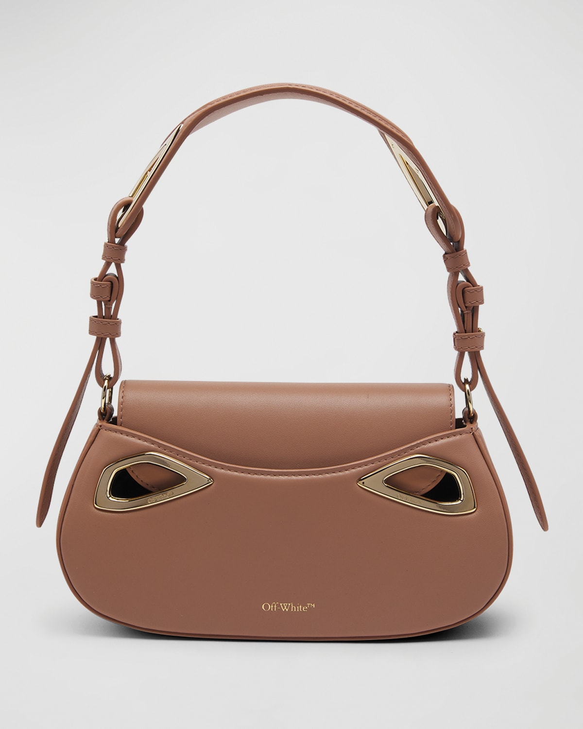 Off-White Clam Flap Leather Shoulder Bag