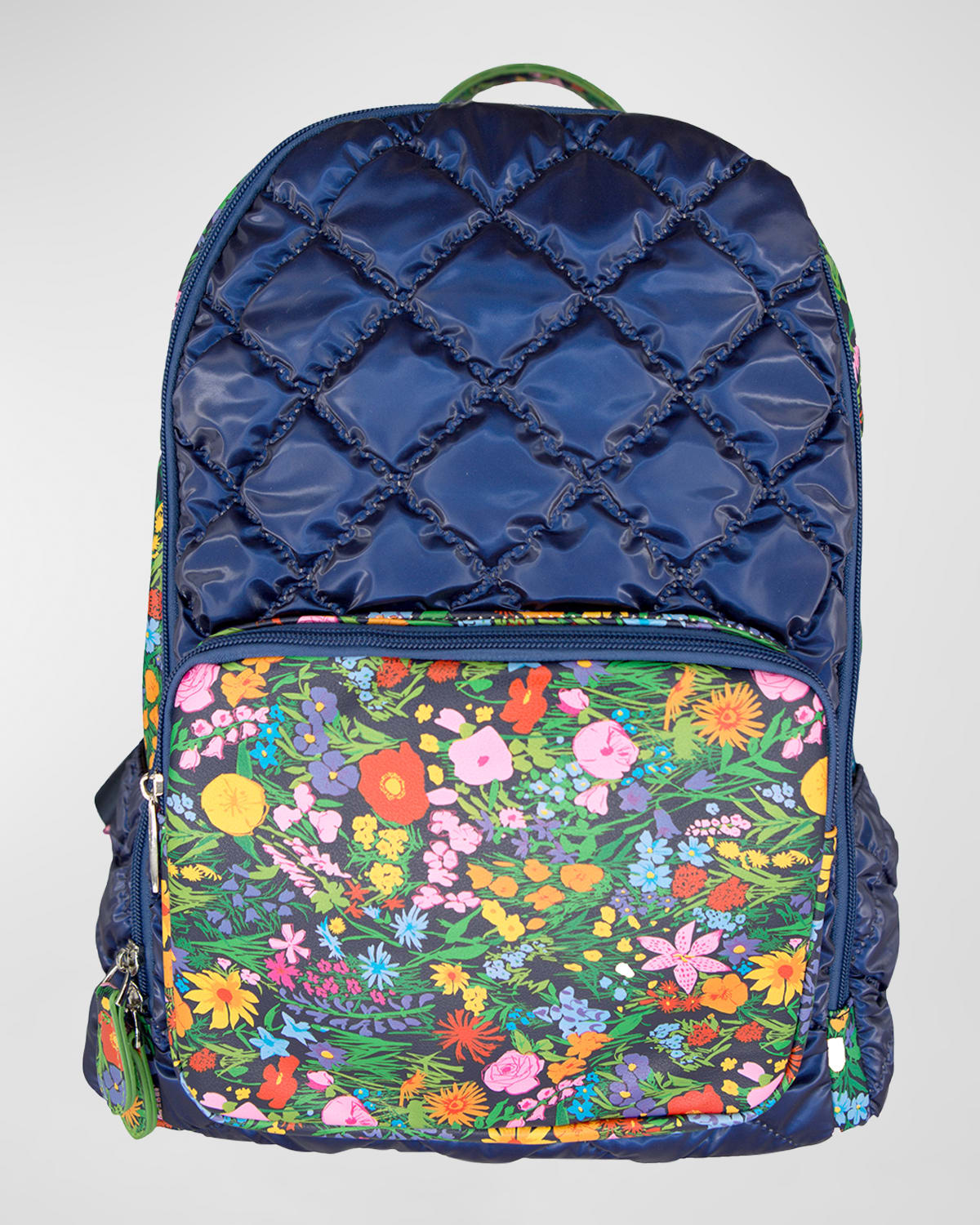 Bari Lynn flip floral and navy backpack