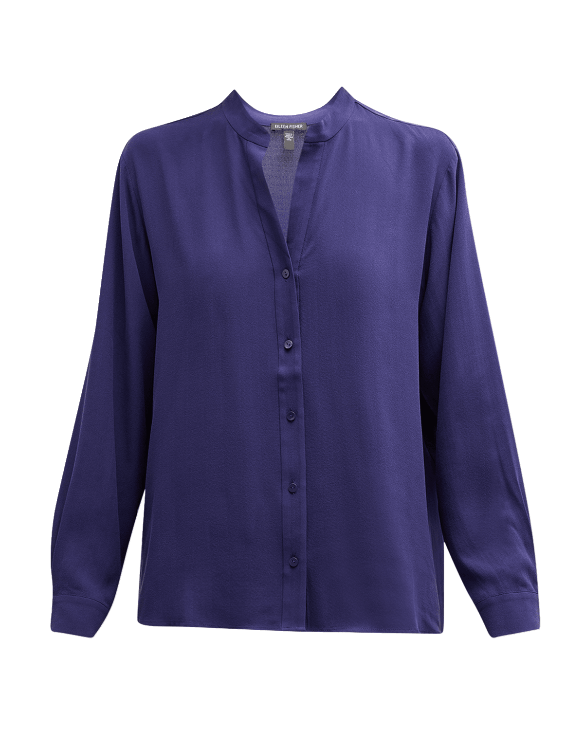 Eileen Fisher Petite Button-Down Georgette Crepe Blouse