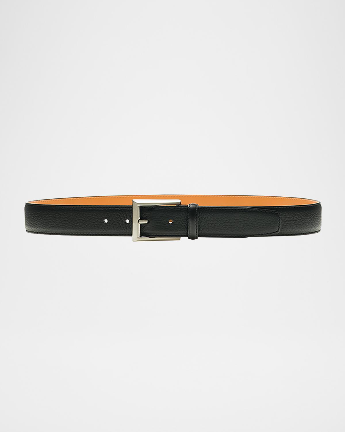 Magnanni Men's Rocas Pebbled Leather Belt