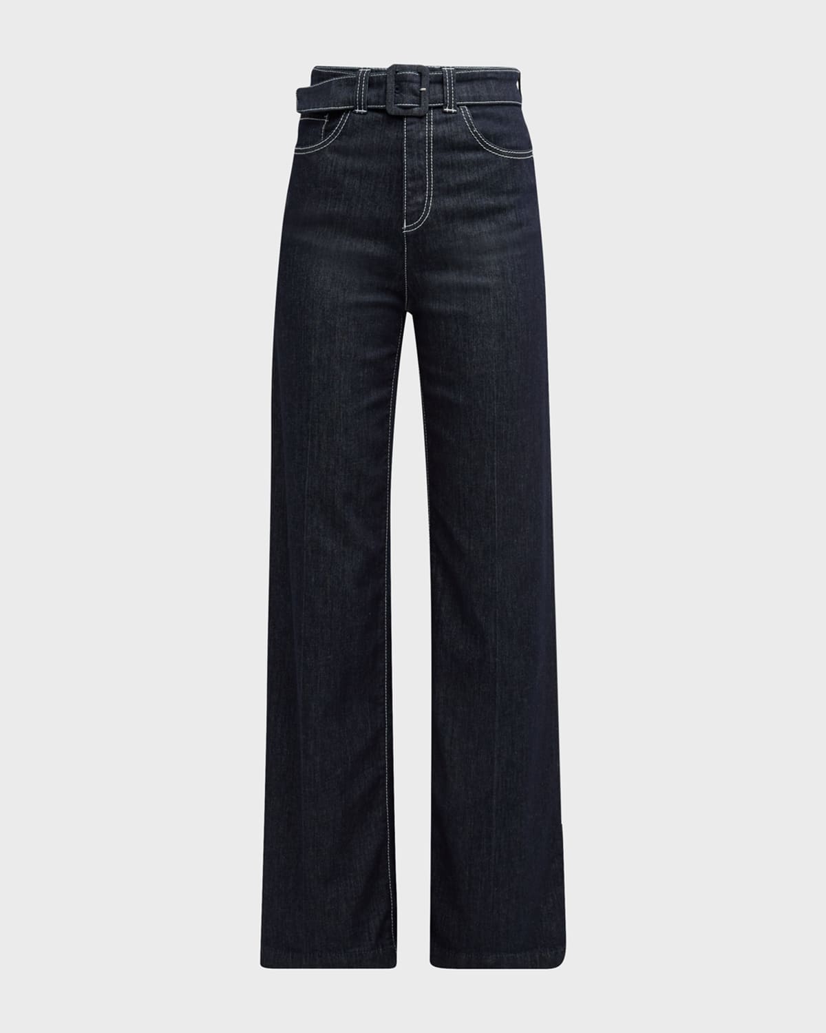 Emporio Armani High-Rise Belted Boot-Cut Jeans