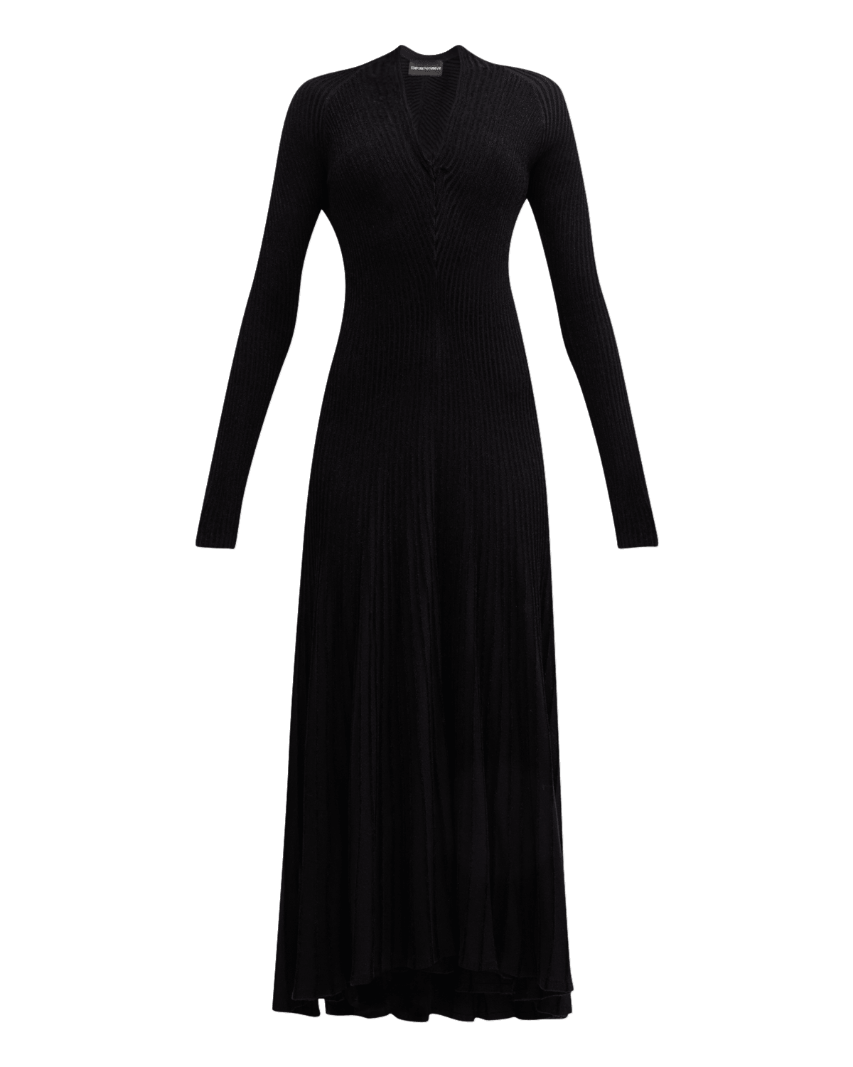 Emporio Armani High-Low Ribbed Knit Midi Dress