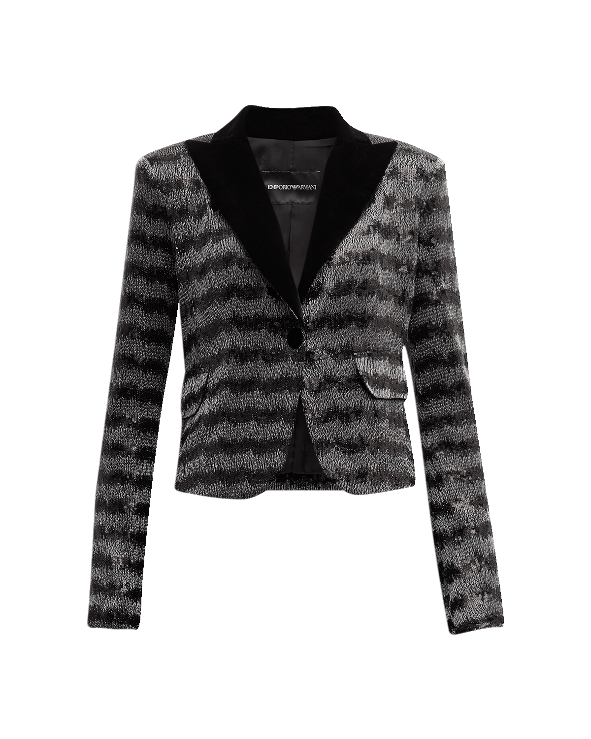Emporio Armani Single-Breasted Sequin Chevron Blazer