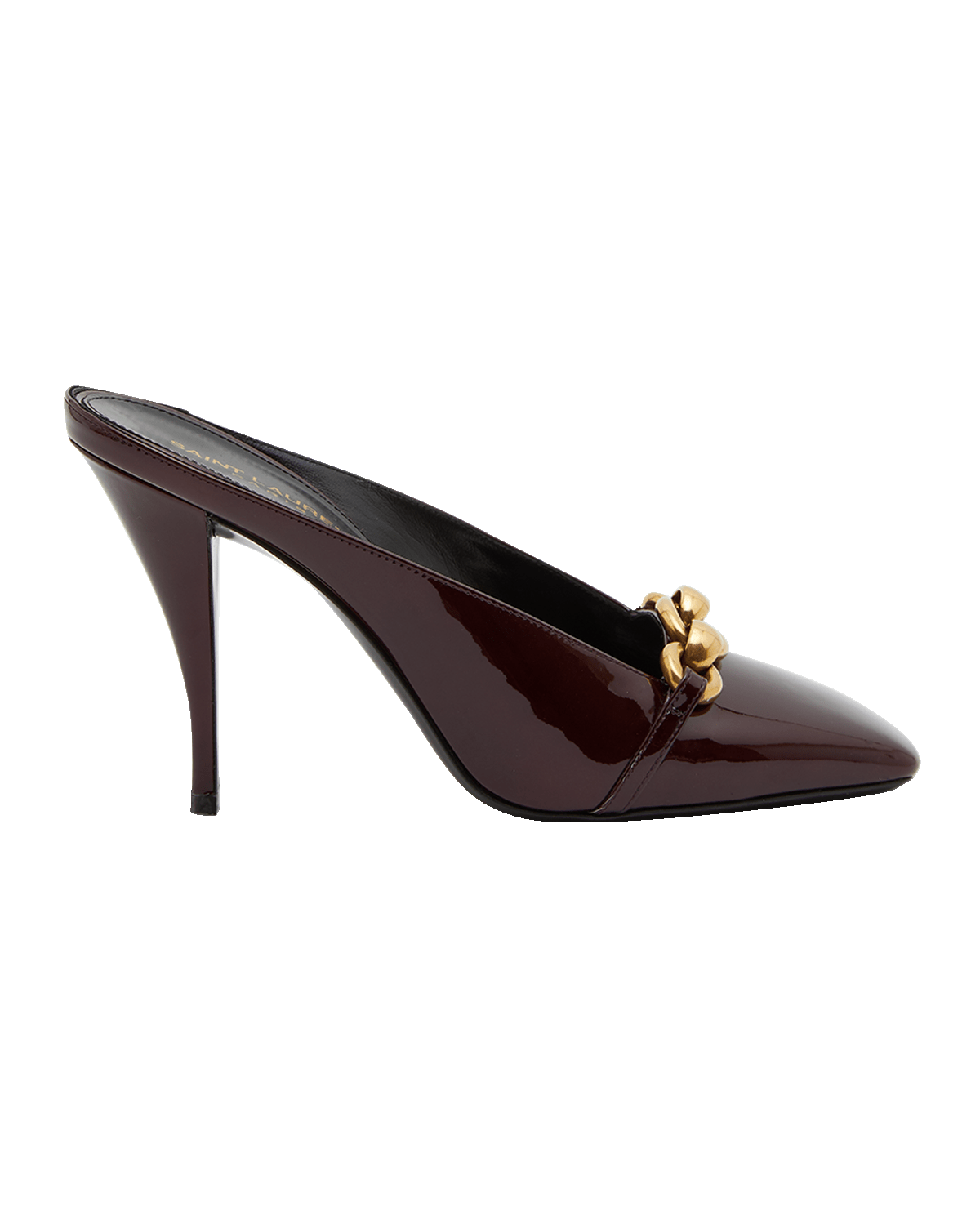 Saint Laurent Le Maillon Chain Leather Mule Pumps