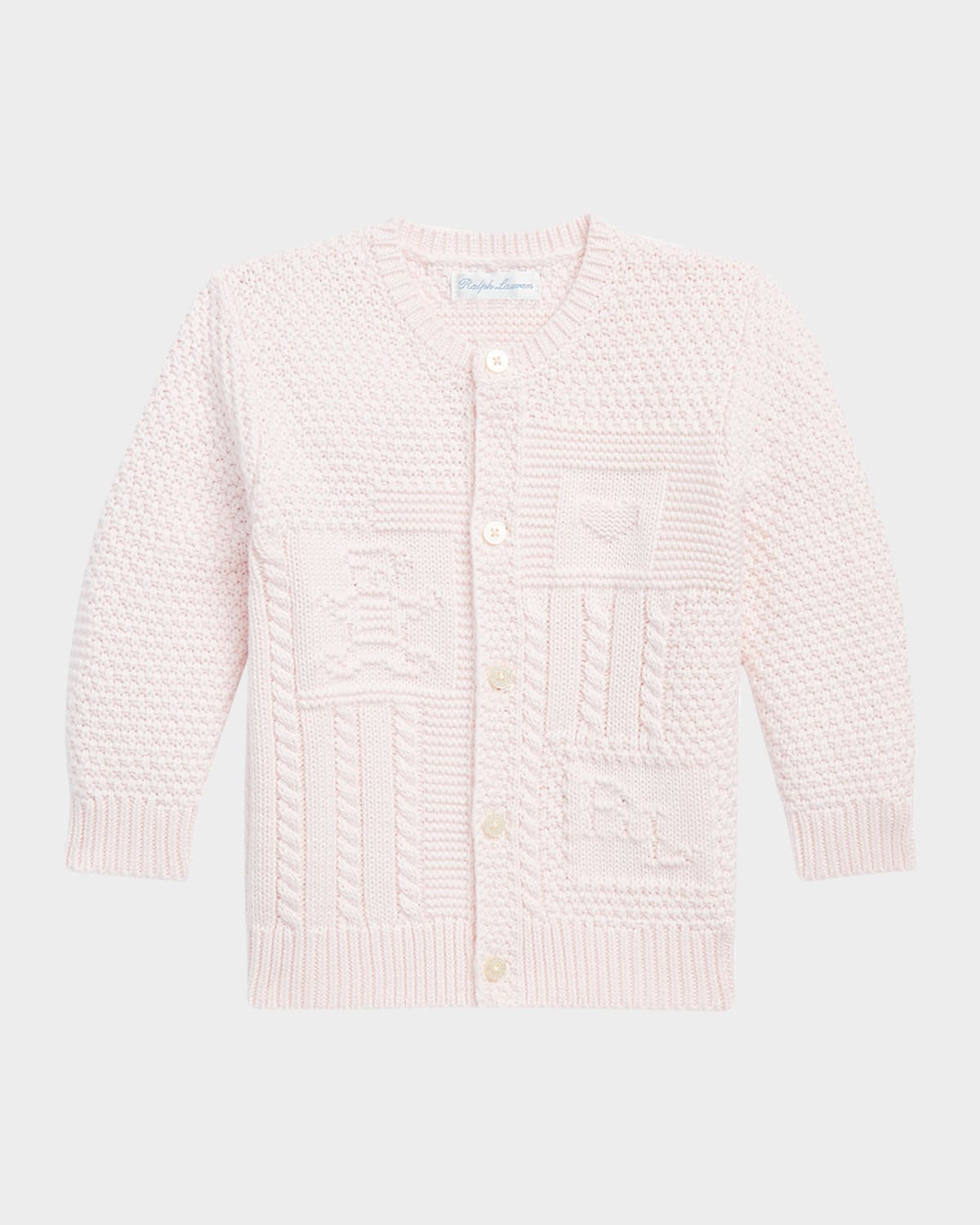 Ralph Lauren Childrenswear Girl's Cardigan W/ Bear Intarsia, Size 3M-24M