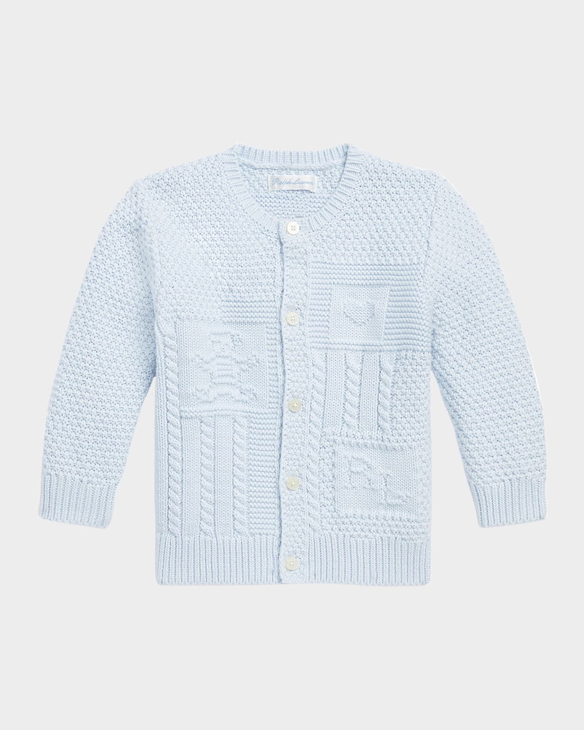 Ralph Lauren Childrenswear Boy's Cardigan W/ Bear Intarsia, Size 3M-24M