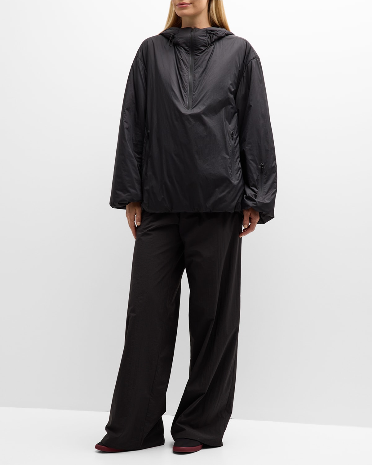 THE ROW Althena Padded Hooded Quarter-Zip Track Jacket