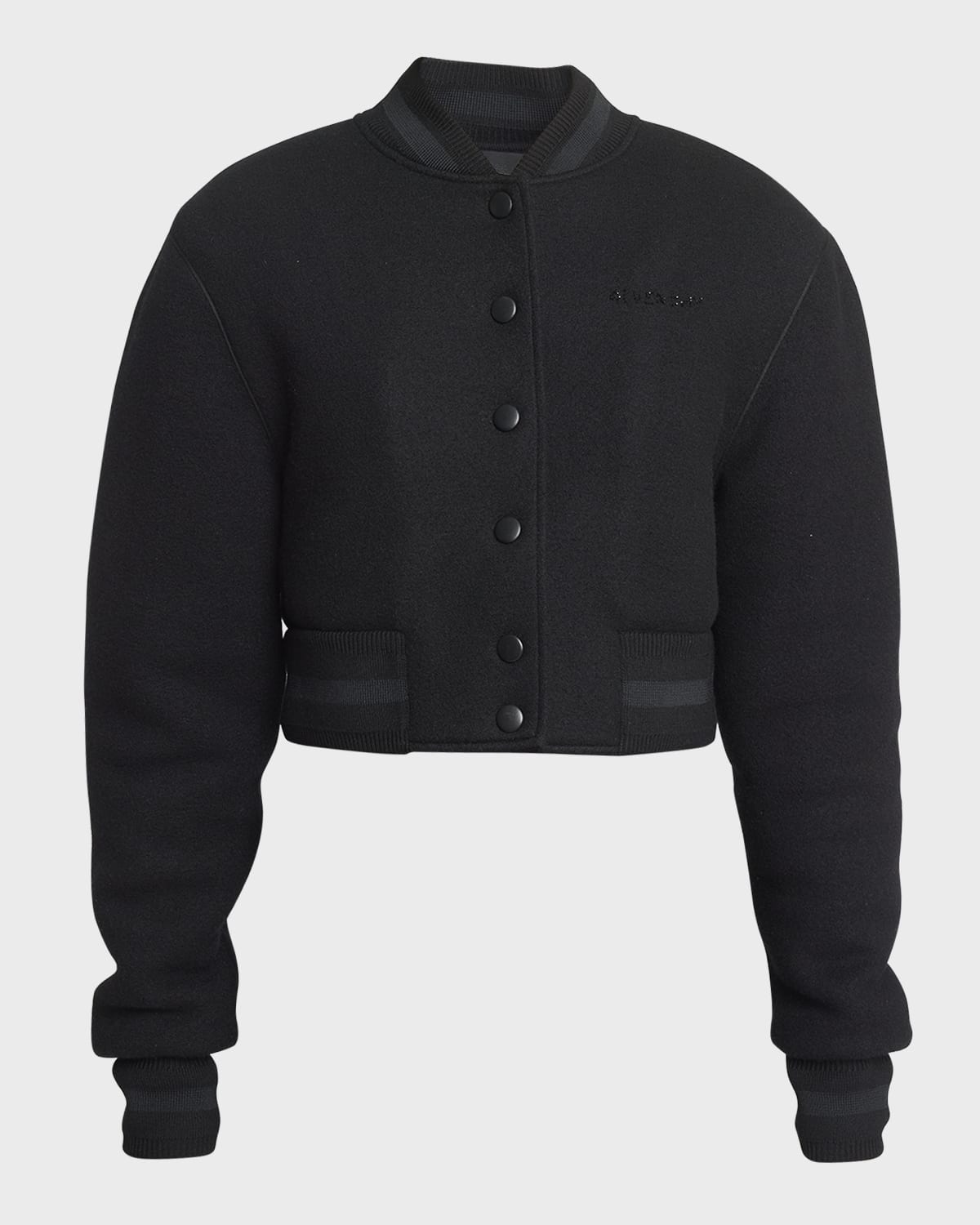 Givenchy Logo-Embellished Wool Crop Bomber Jacket