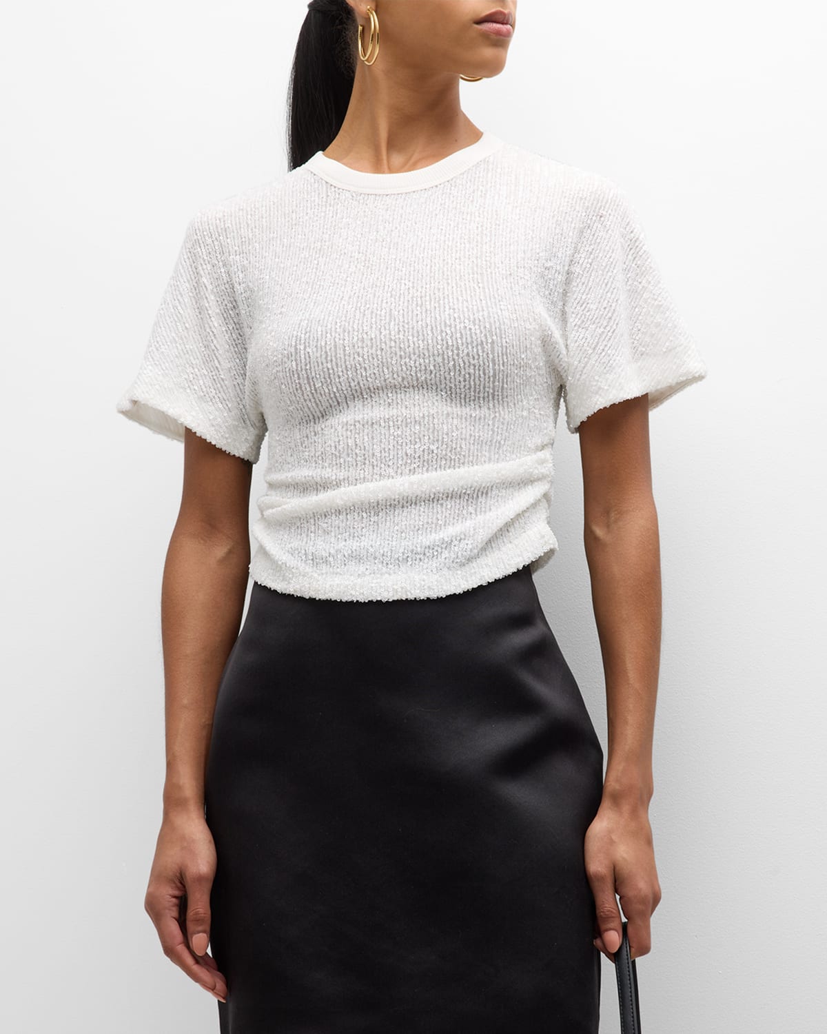 IN THE MOOD FOR LOVE Taylor Short-Sleeve Sequin Crop Top