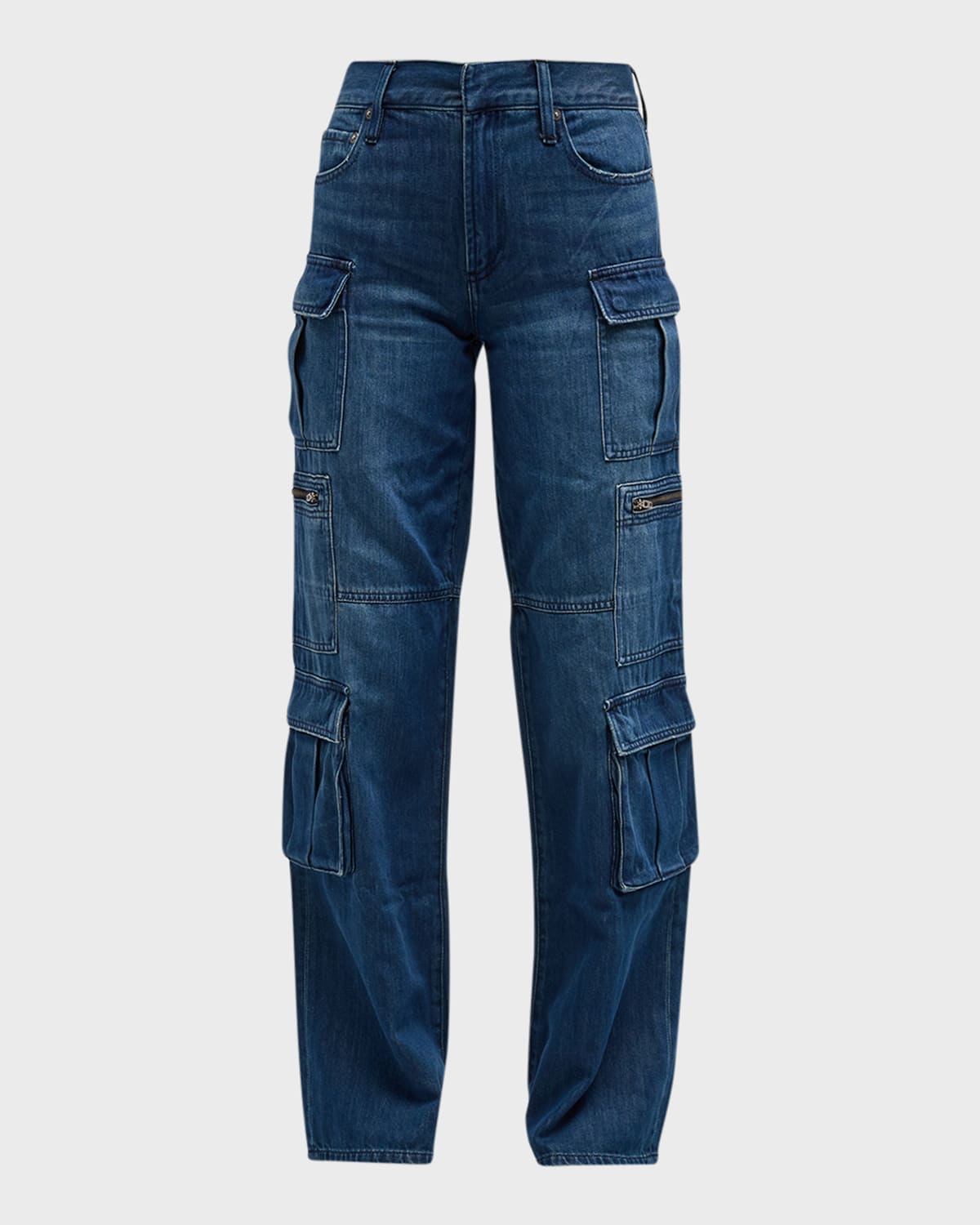 Alice + Olivia Cay Baggy Denim Cargo Pants