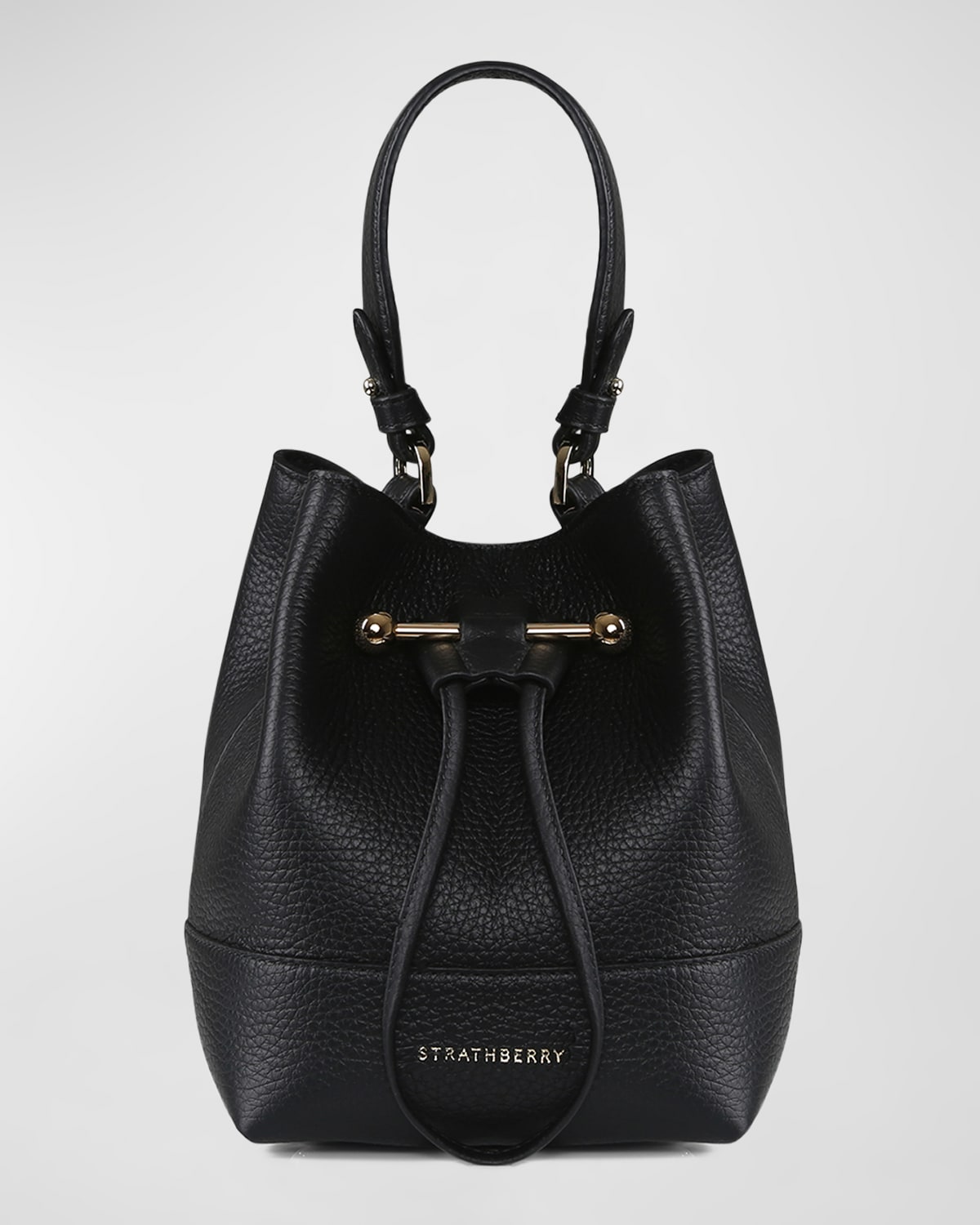 STRATHBERRY Lana Osette Pebbled Leather Bucket Bag