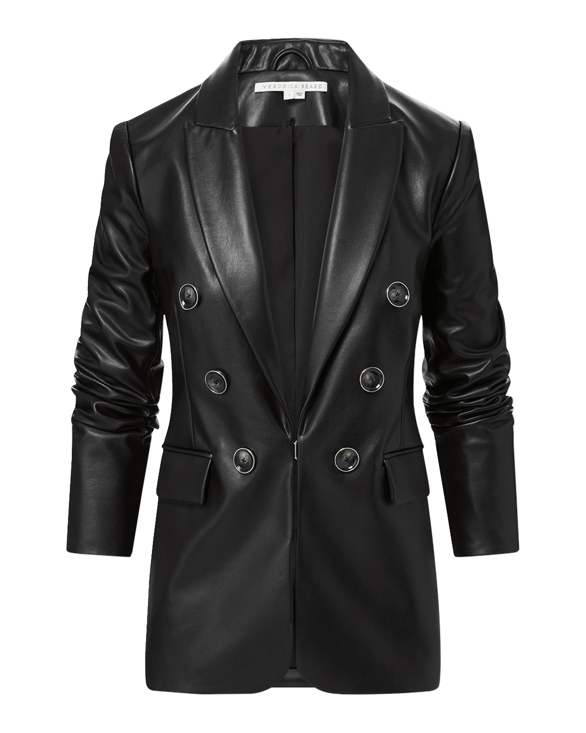 Milly Alexa Metallic Crinkled Vegan Leather Blazer | Neiman Marcus