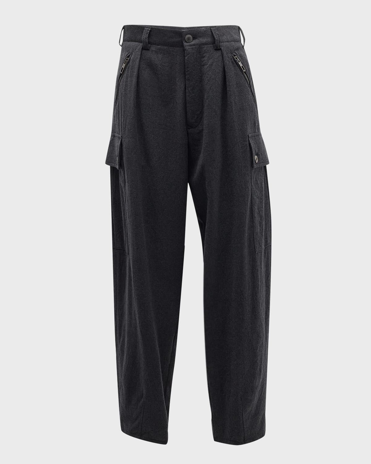 Giorgio Armani Men's Pleated Wool Cargo Trousers