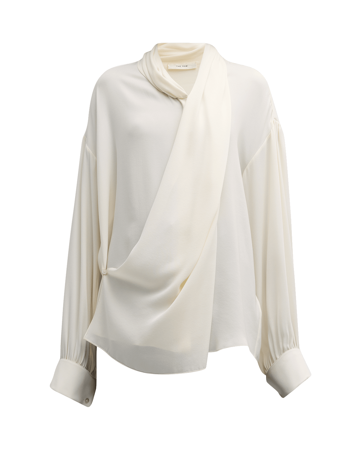 THE ROW Darnelle Silk Blouse with Neck Panel