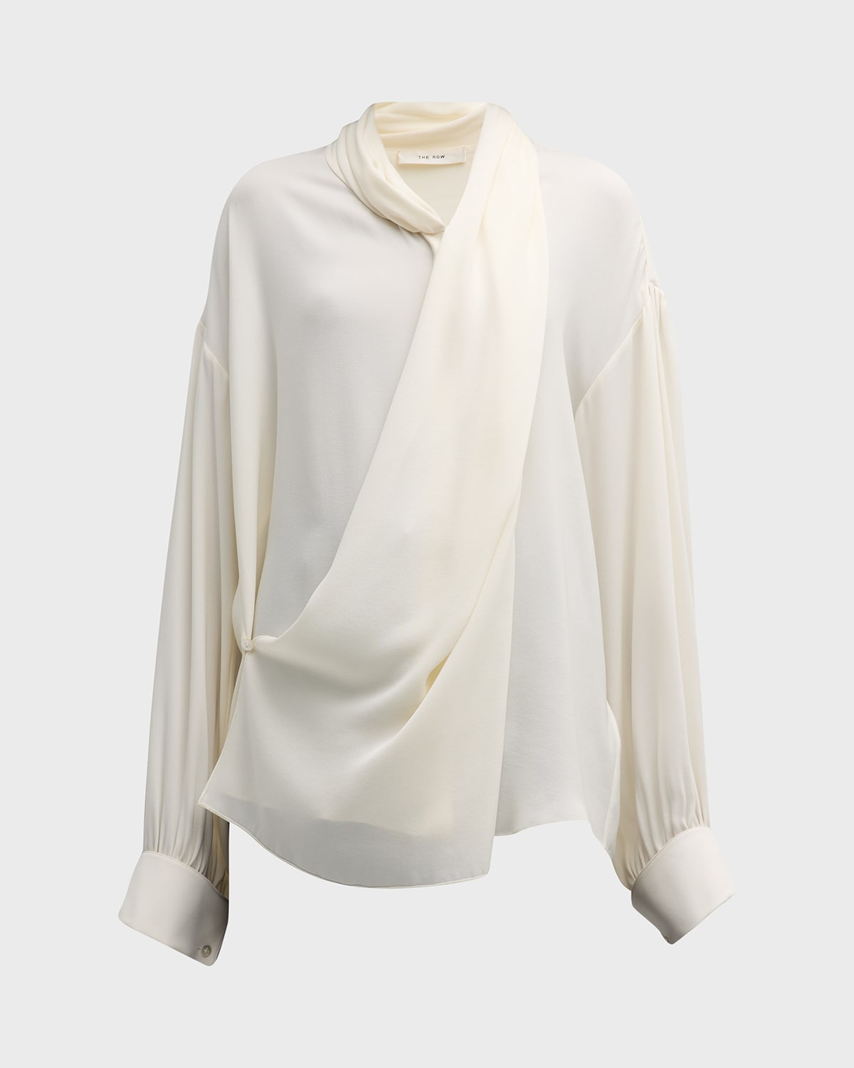 THE ROW Darnelle Silk Blouse with Neck Panel