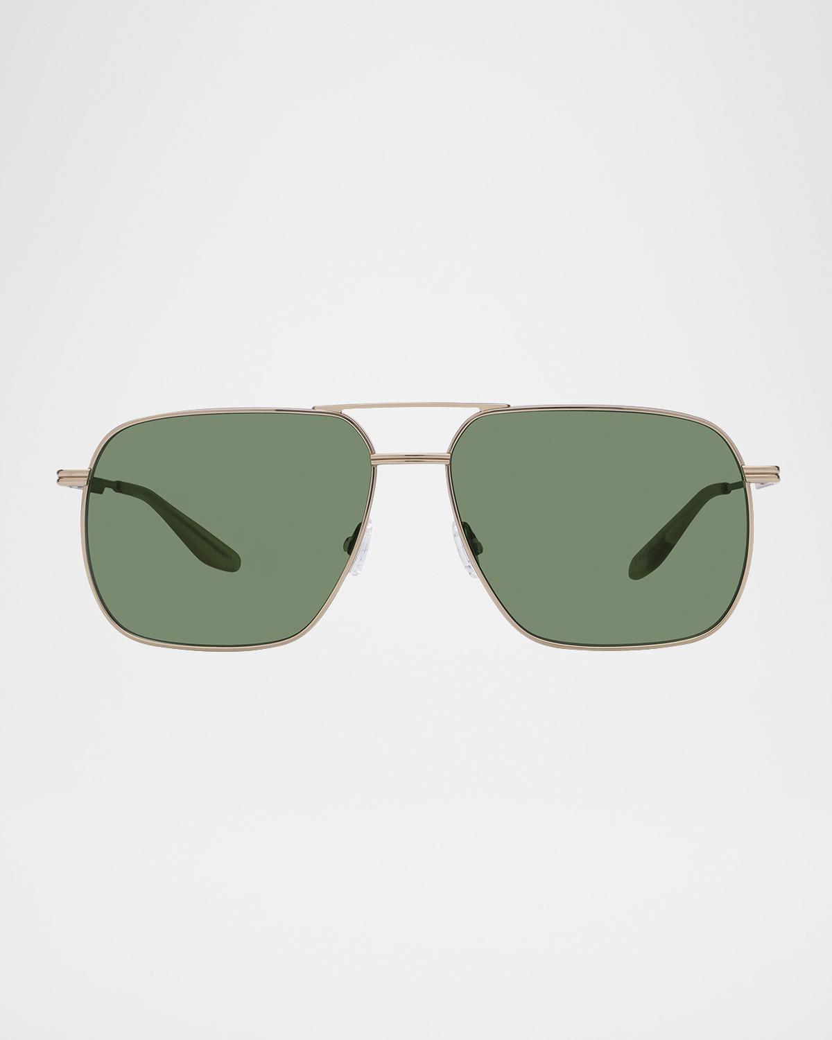 Barton Perreira x 007 Men's Royale Double-Bridge Titanium Aviator Sunglasses