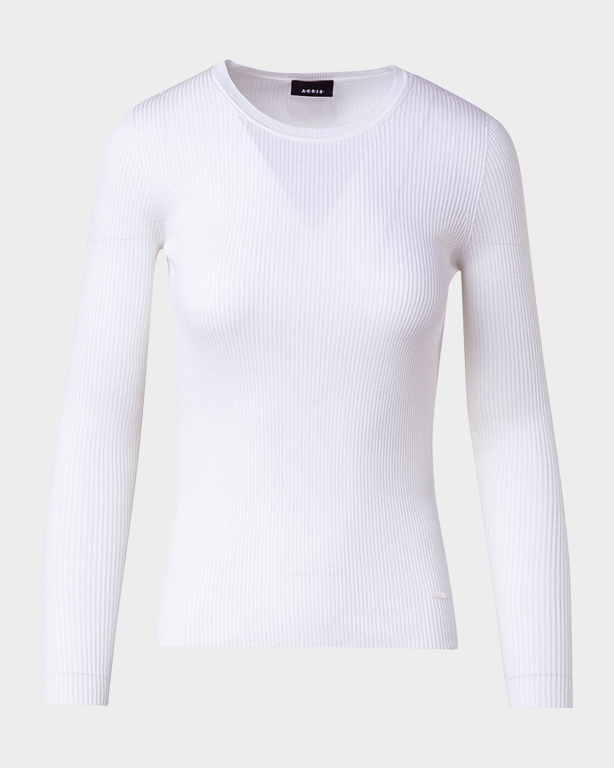 Akris Silk Cotton Seamless Rib Fitted Sweater