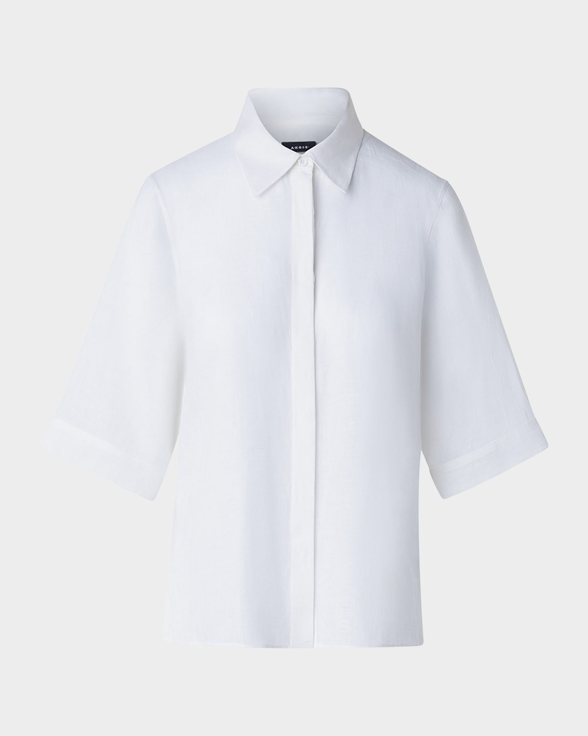Akris Linen Voile Collared Boxy Shirt