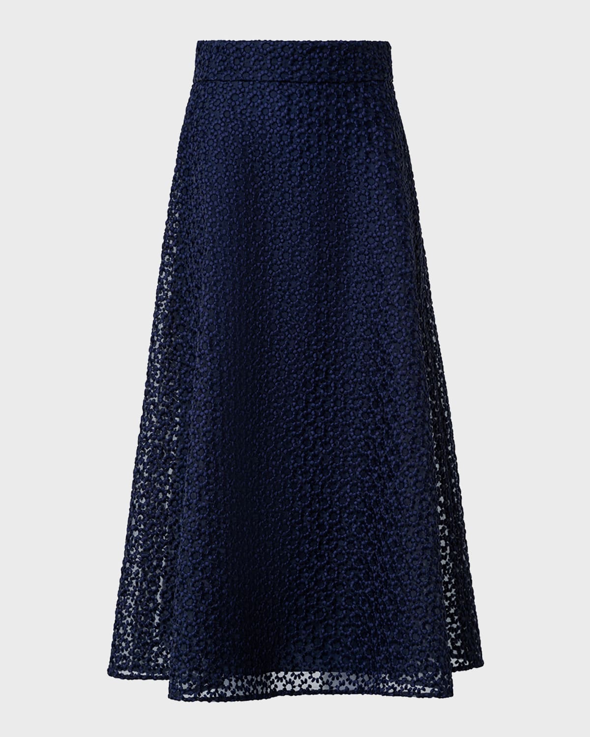 Akris St.Gallen Embroidered Organza Midi Skirt
