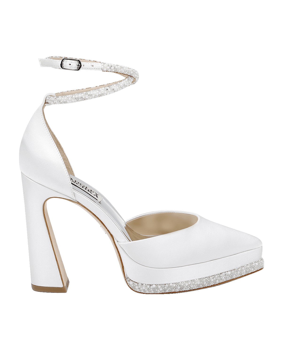 Badgley Mischka Eliana Embellished Satin Cocktail Pumps