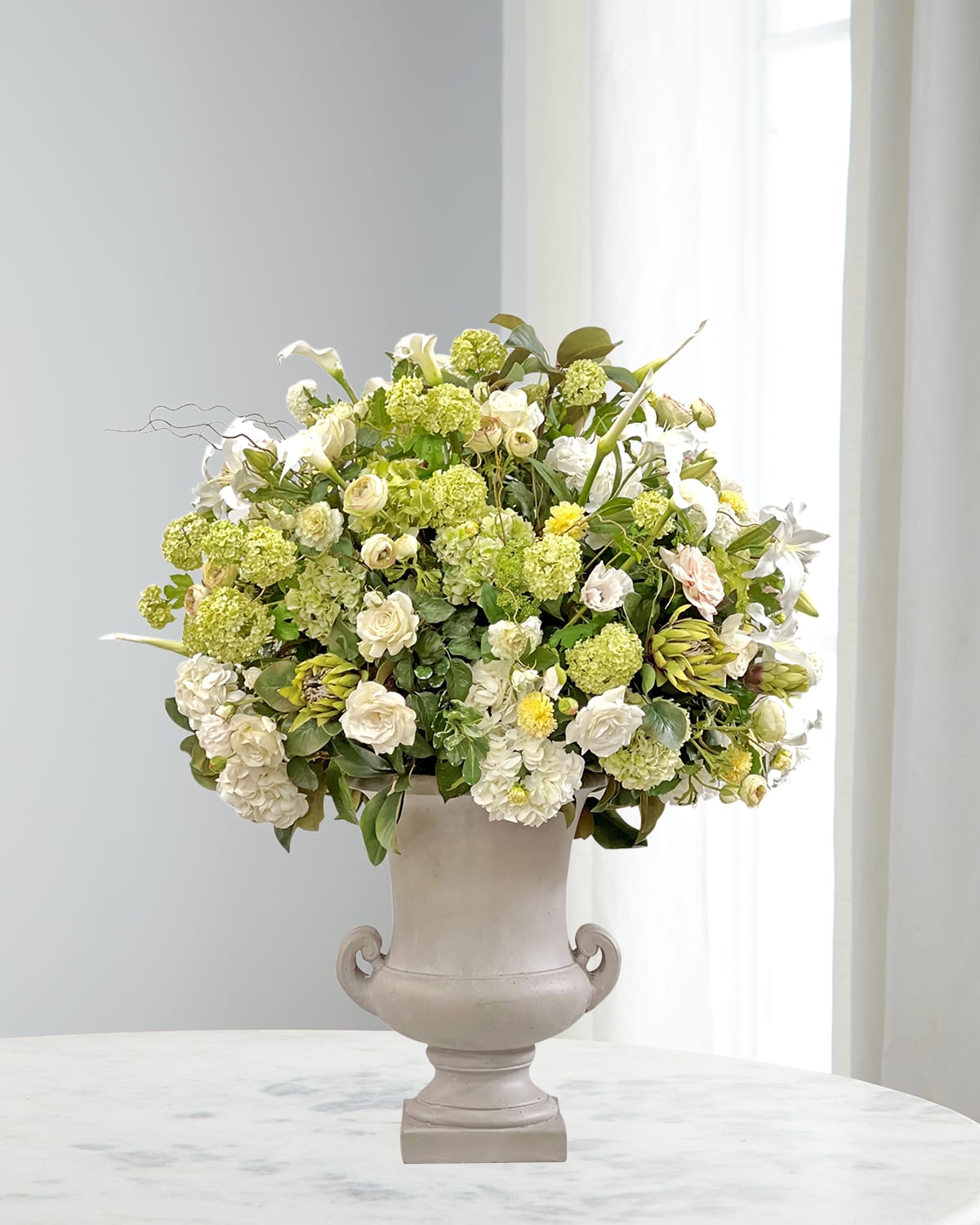 Winward Home Lily Hydrangea Rose Faux Floral Arrangement in Urn