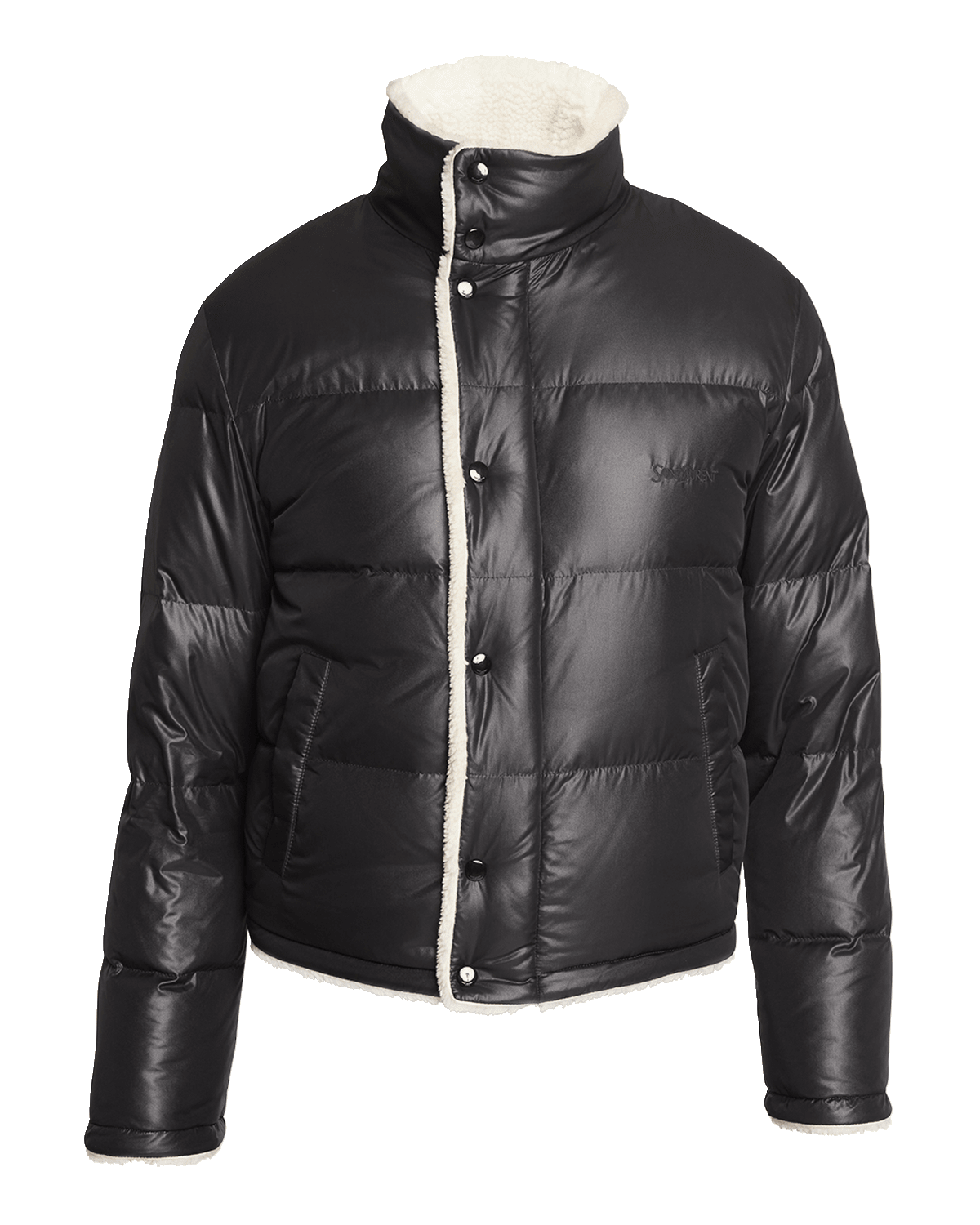 Saint Laurent Men's Faux Shearling Puffer Jacket