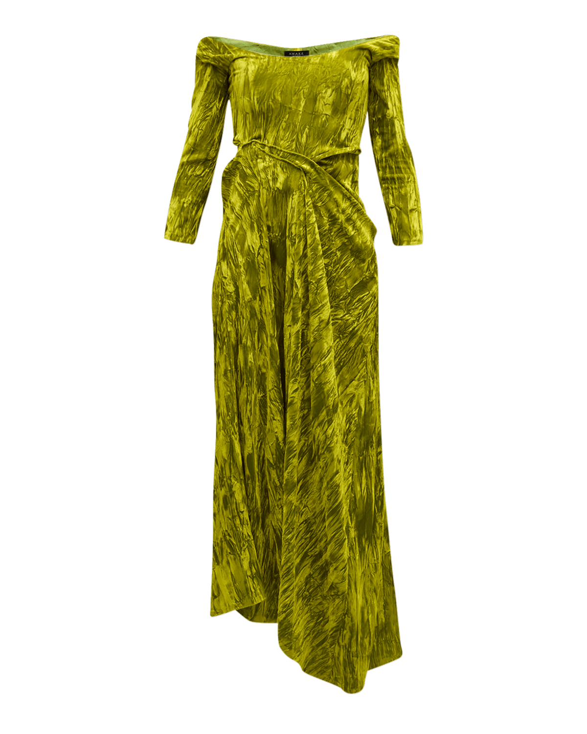 A.W.A.K.E. MODE Draped Velvet Off-The-Shoulder Dress