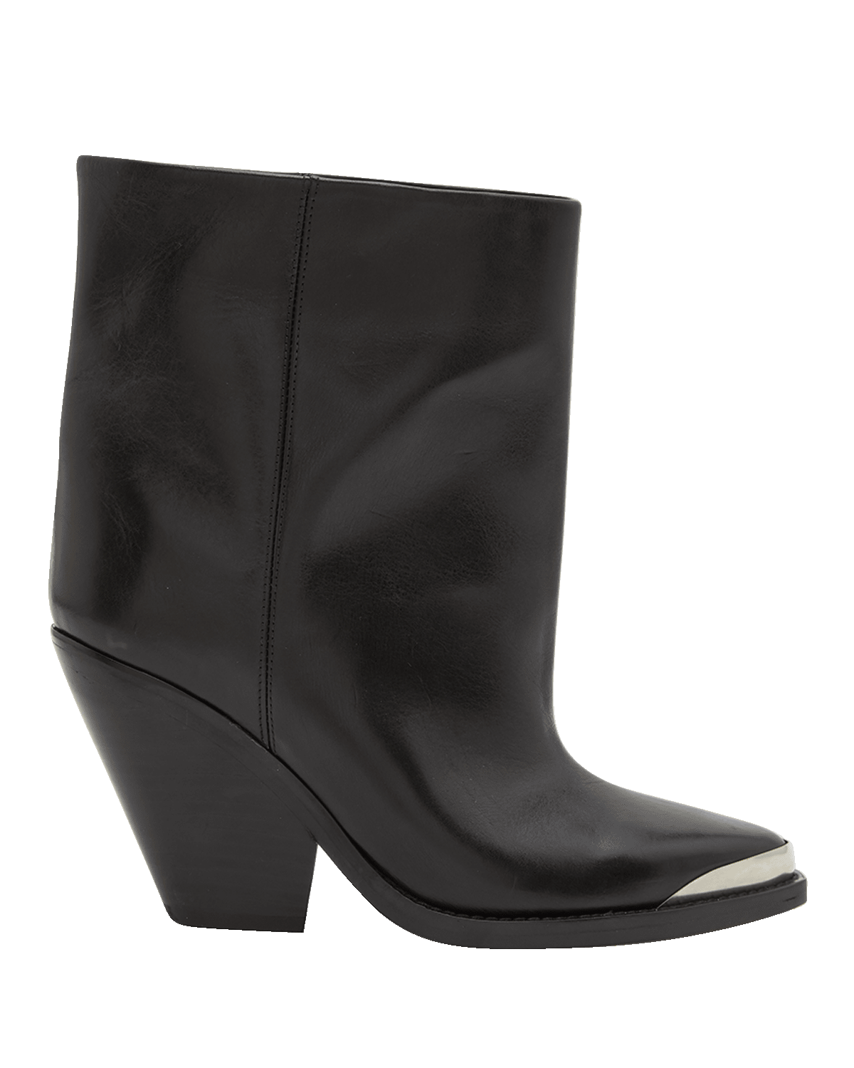 Isabel Marant Ladel Leather Metal-Toe Booties