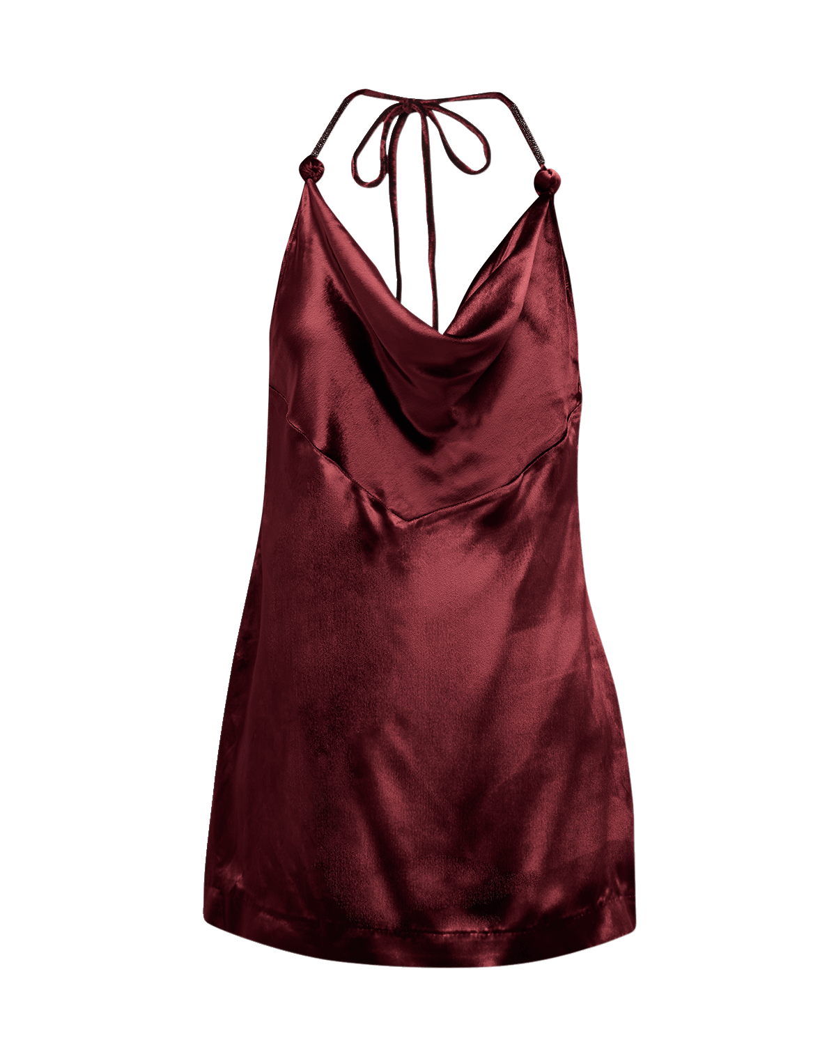 Cult Gaia Sandry Open-Back Cowl Halter Mini Dress