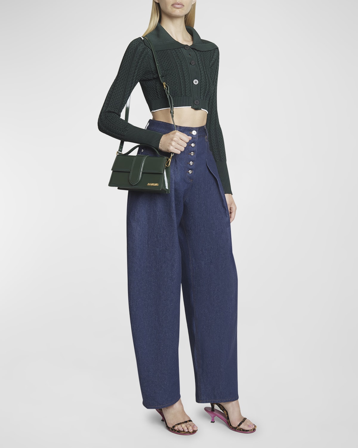 Jacquemus Le Grand Bambino Leather Crossbody Flap Bag