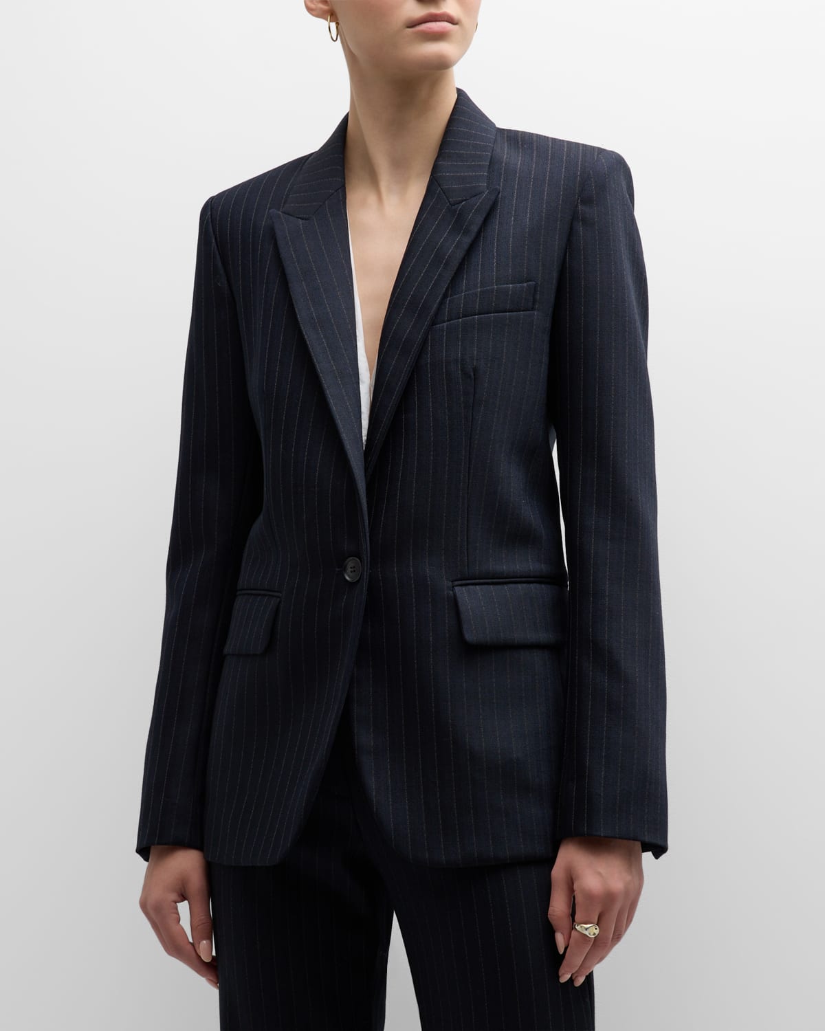Nili Lotan Adele Pinstripe Tailored Blazer Jacket