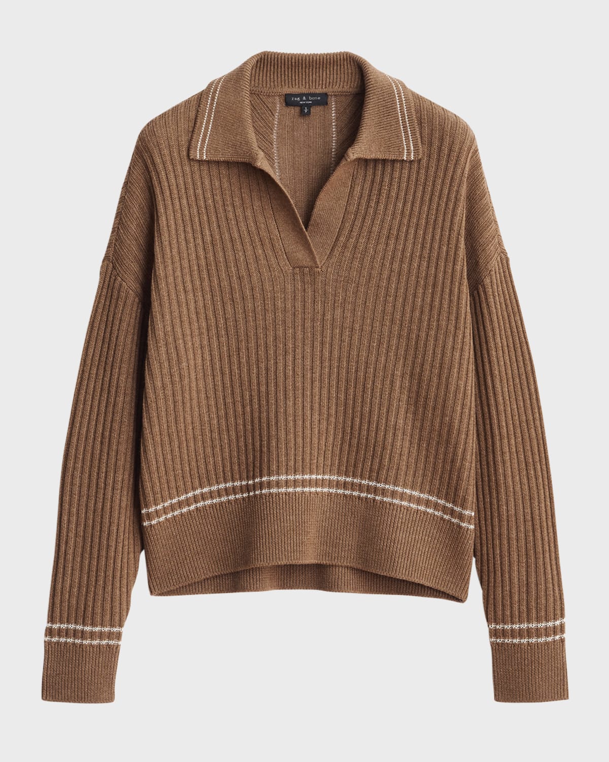 Rag & Bone Monti V-Neck Polo Sweater