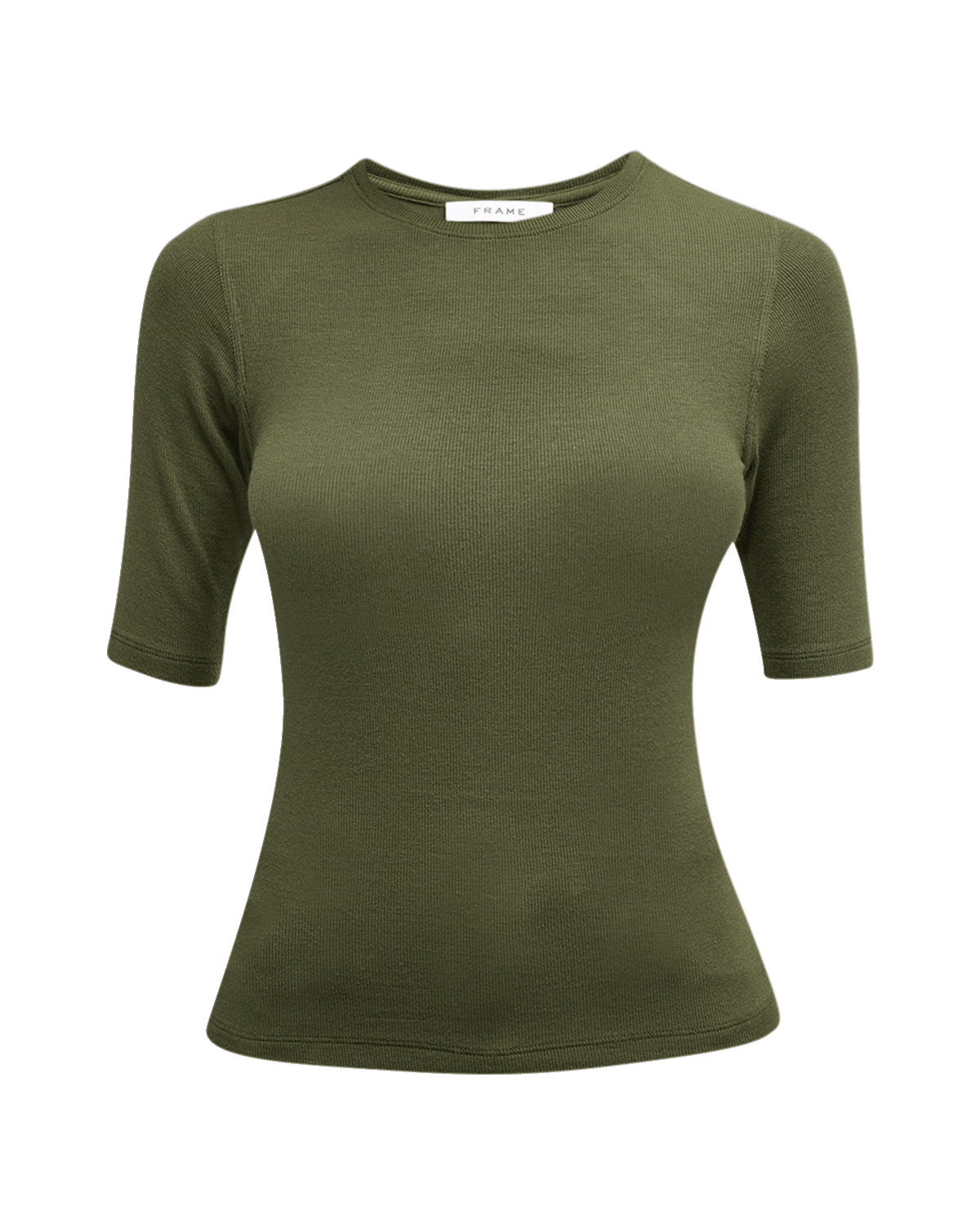 FRAME Ribbed Knit Crewneck Tee