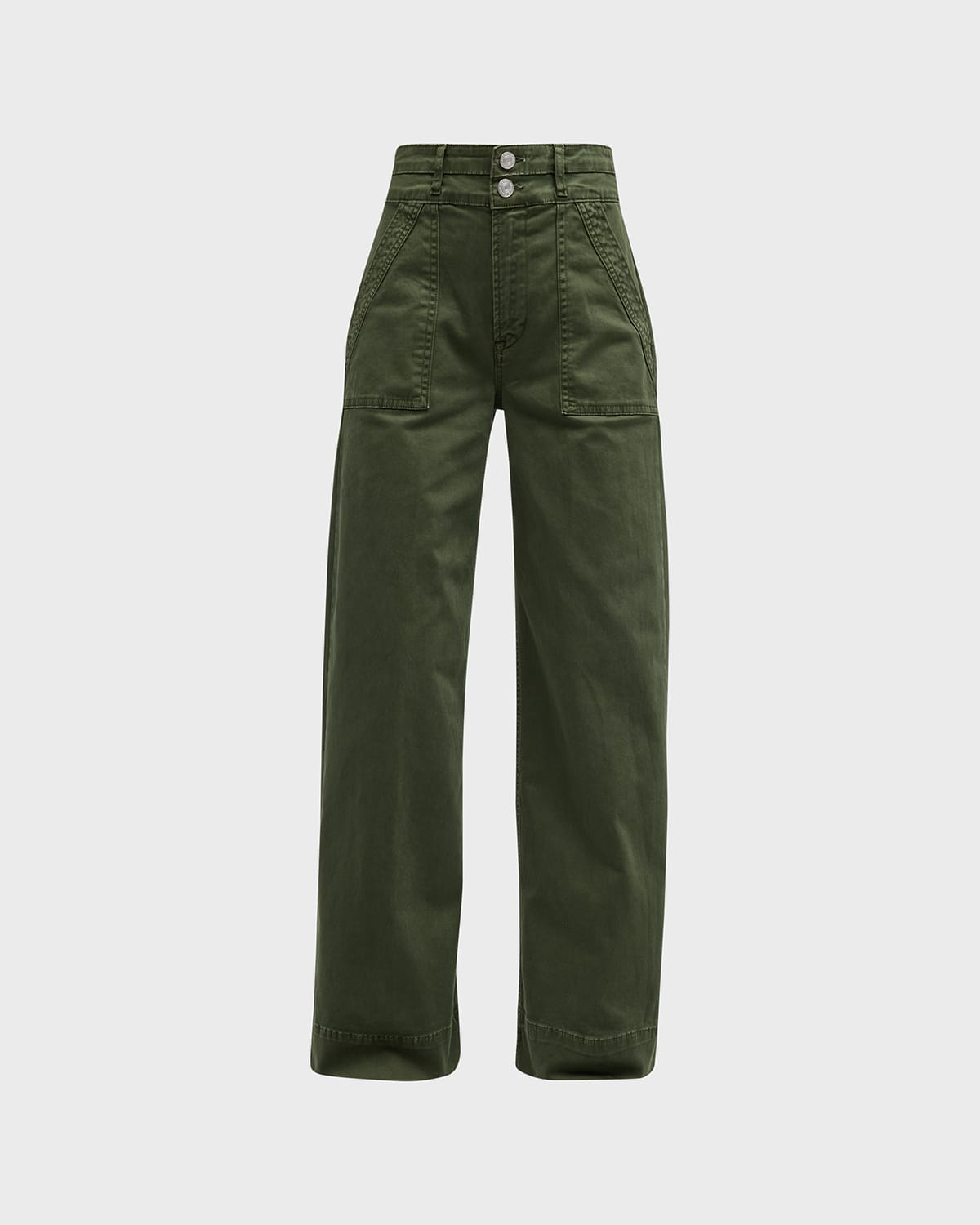 FRAME Cropped Slim Denim Palazzo Pants