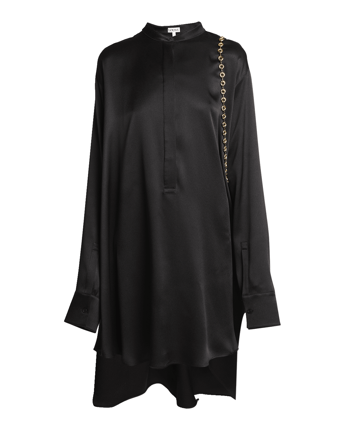 Loewe Silk Shirtdress with Chain Drape Detail