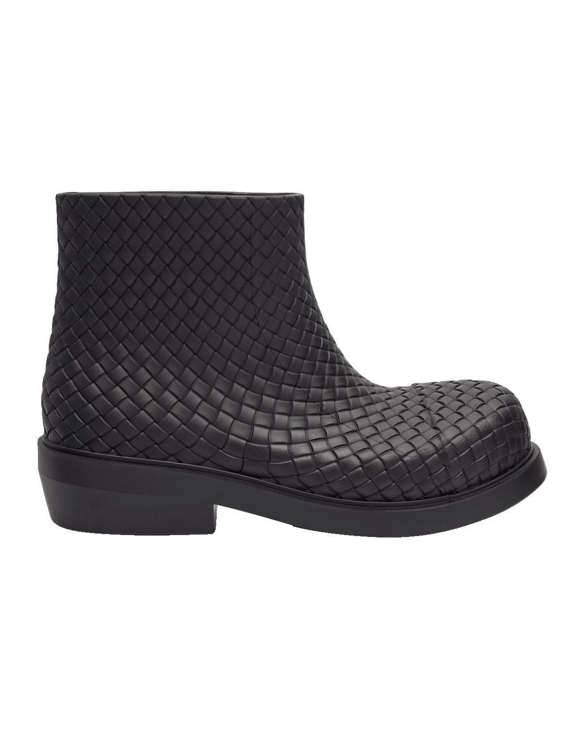 Bottega Veneta Men's Fireman Intreccio Rubber Ankle Boots