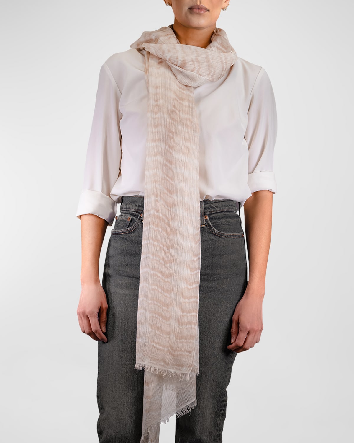 Ian Saude Snakeskin Cashmere & Silk Wrap