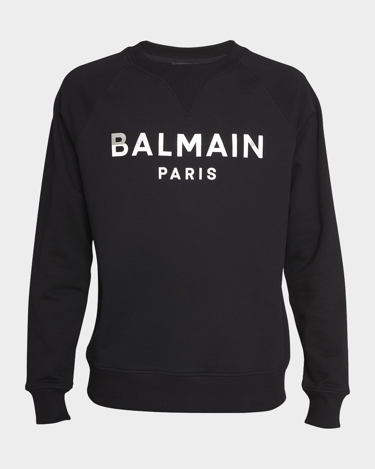 Balmain Men's Foil Logo Raglan Sweatshirt