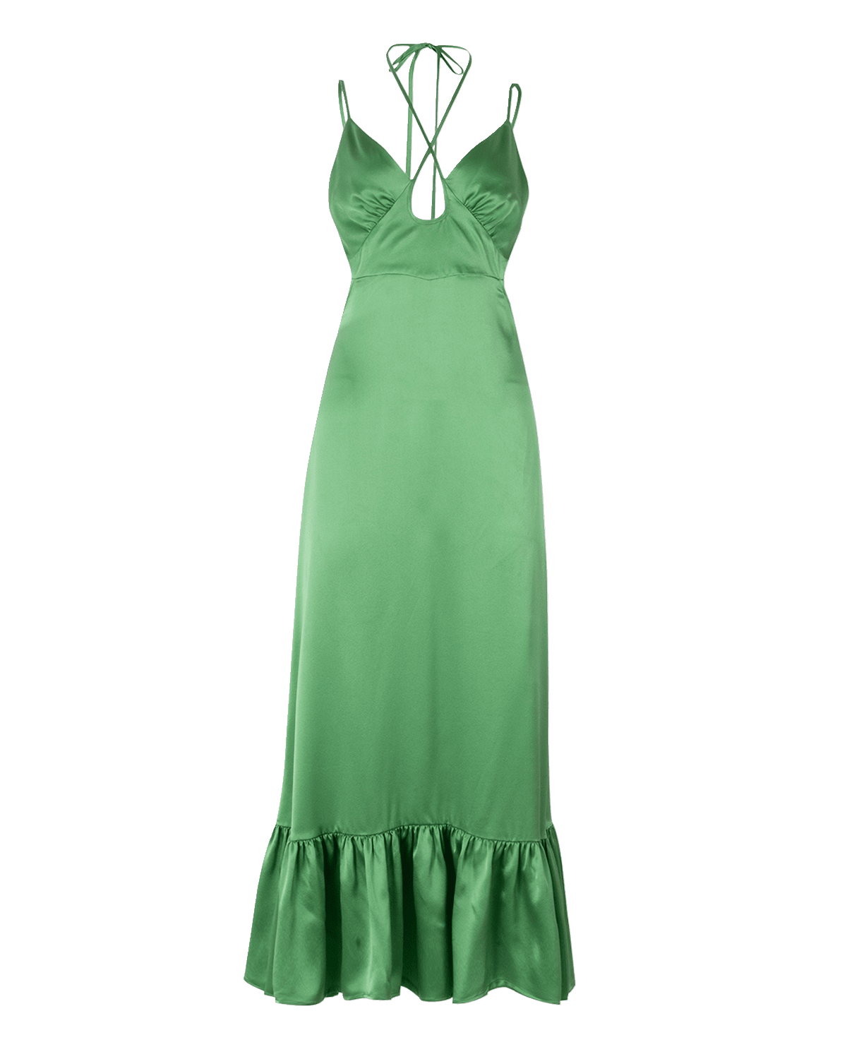 Secret Mission Kathleen Silk Tie Keyhole Maxi Dress