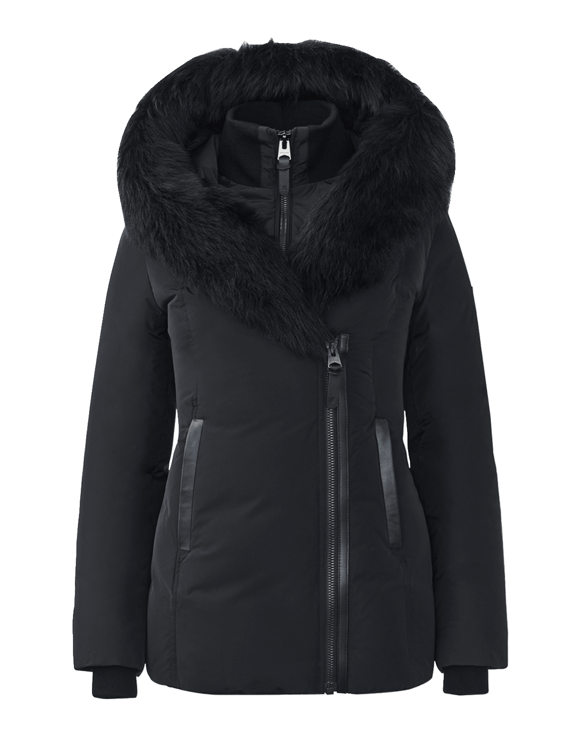 Mackage Kay Layered Parka Coat w/ Shearling Trim Neiman Marcus