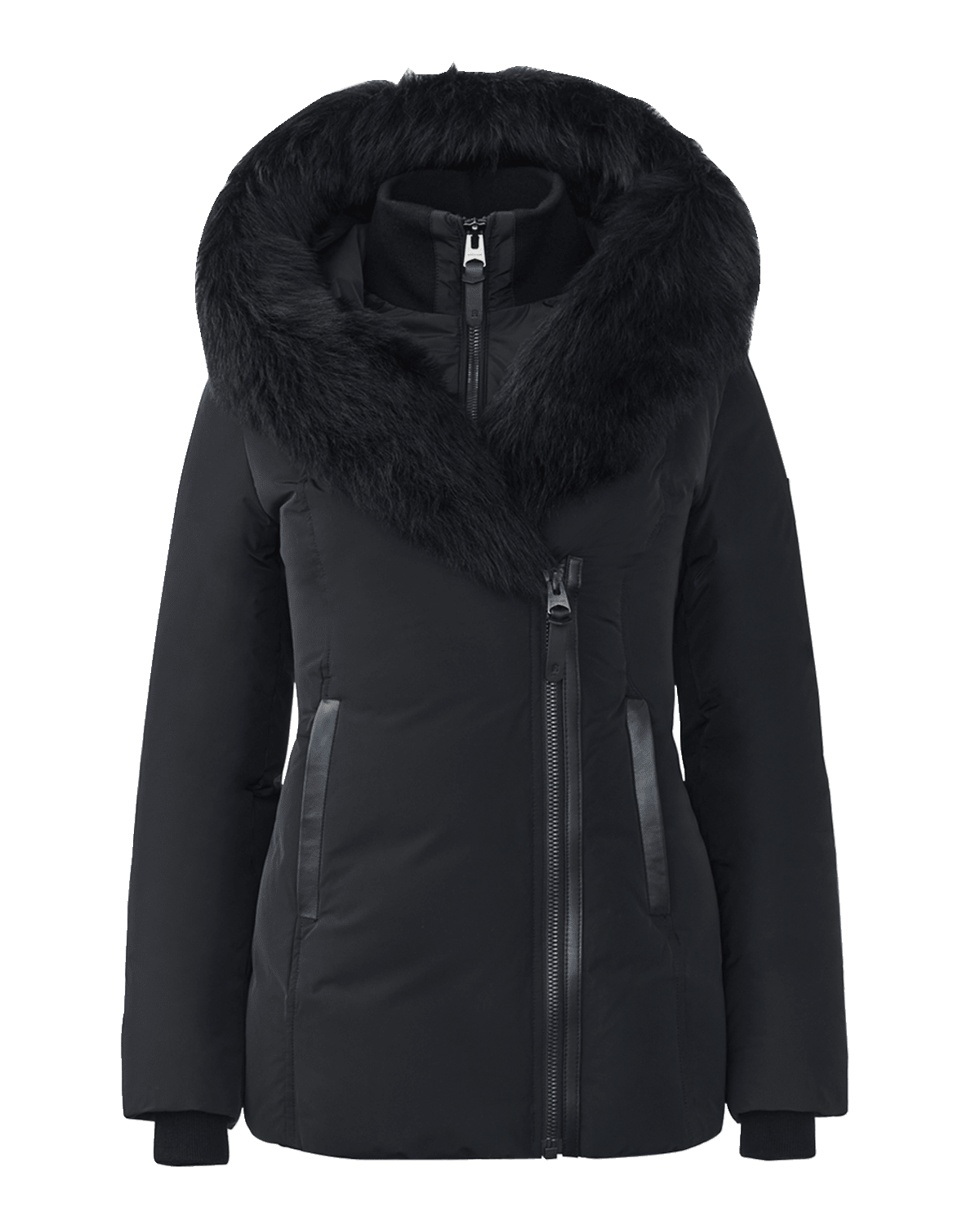 Mackage Kay Layered Parka Coat w/ Shearling Trim | Neiman Marcus