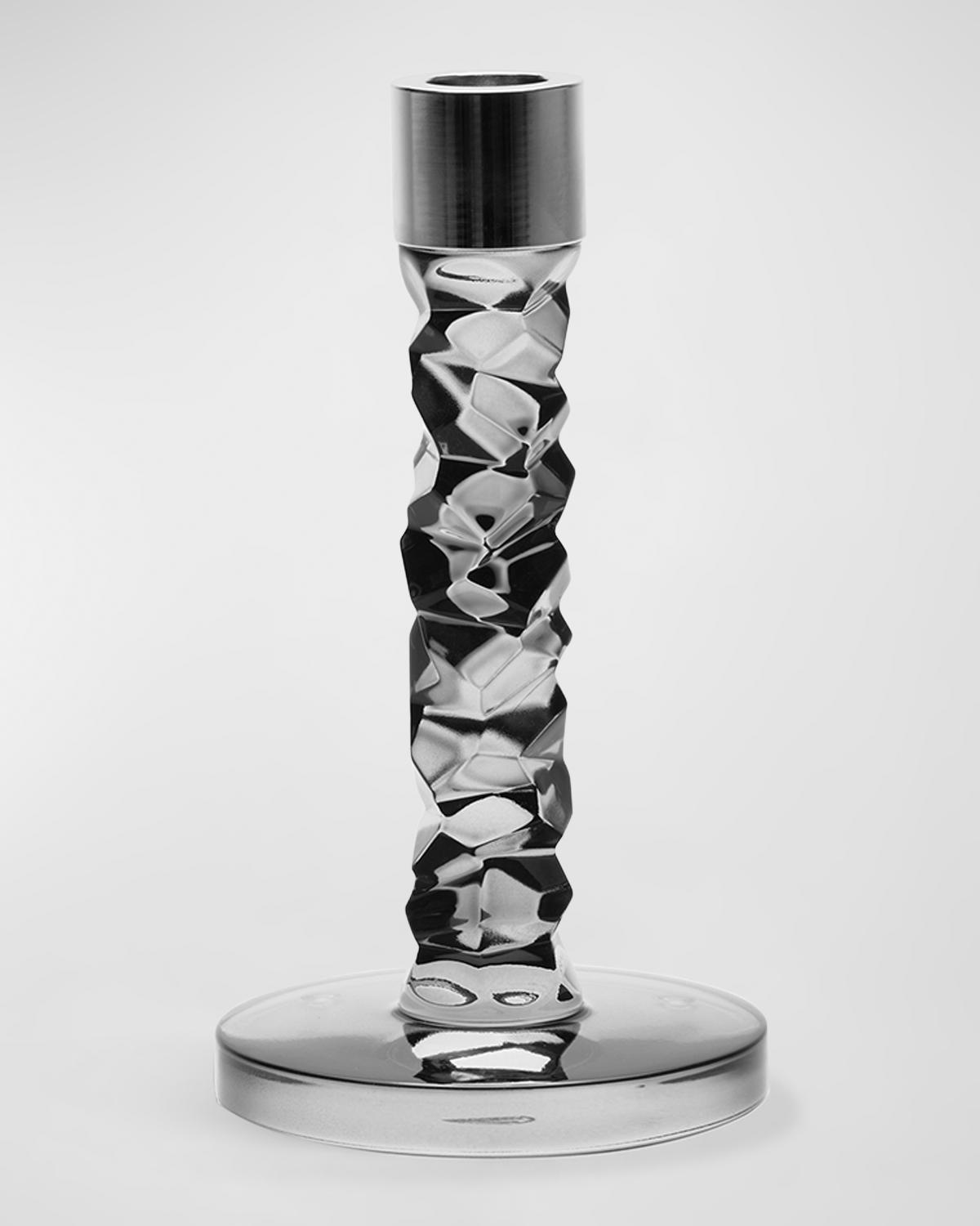 Orrefors 7" Carat Graphite Candlestick
