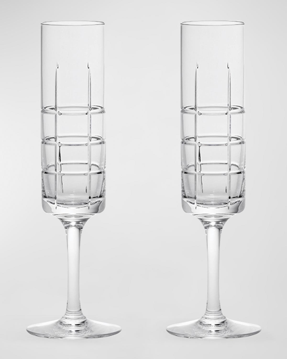 Orrefors Street Champagne Glasses, Set Of 2