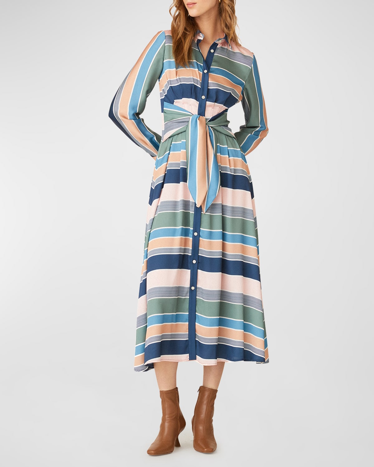 Leo Lin 'Suzy' Striped Mini Dress