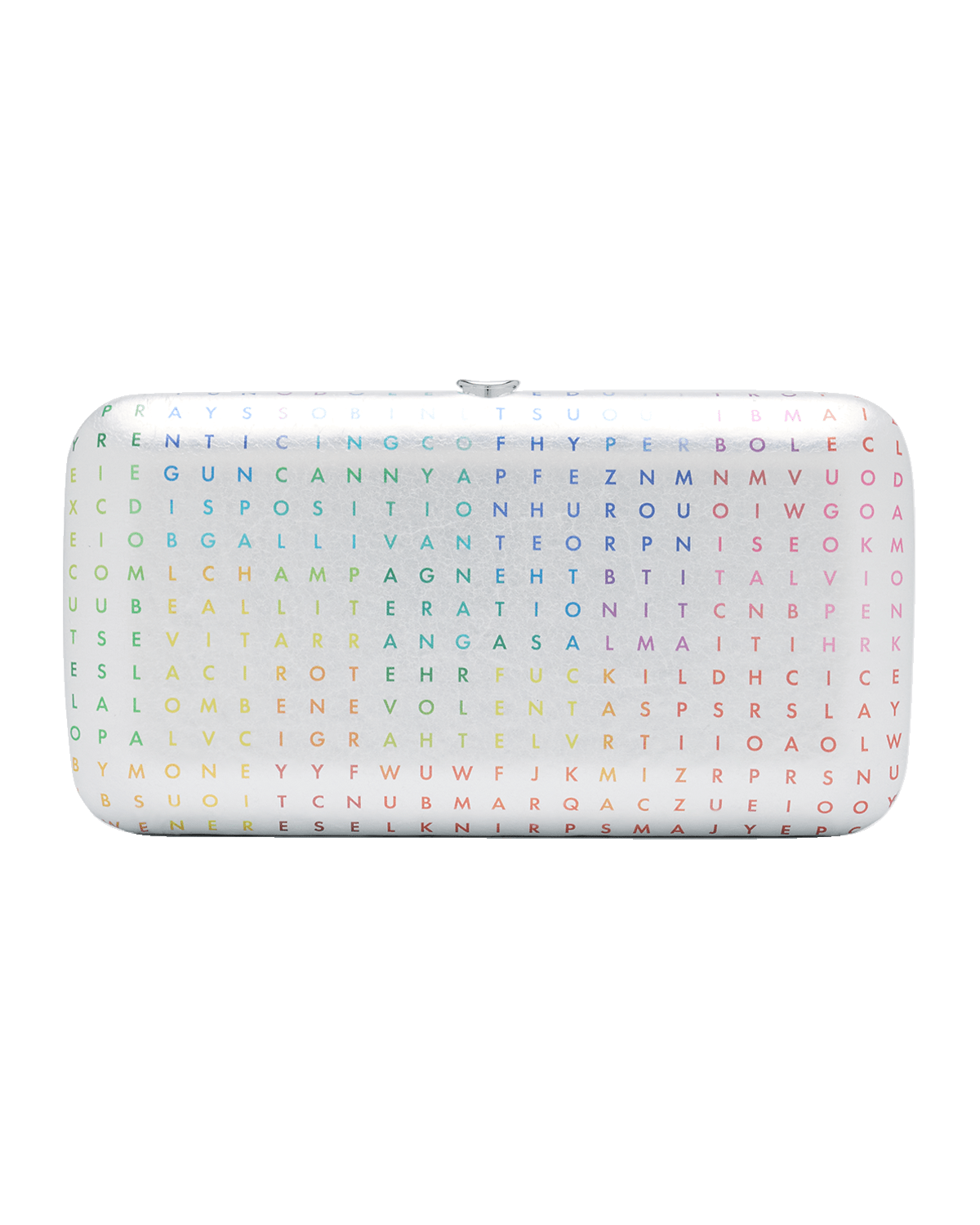 Jeffrey Levinson Finley Alphabet Metallic Clutch Bag